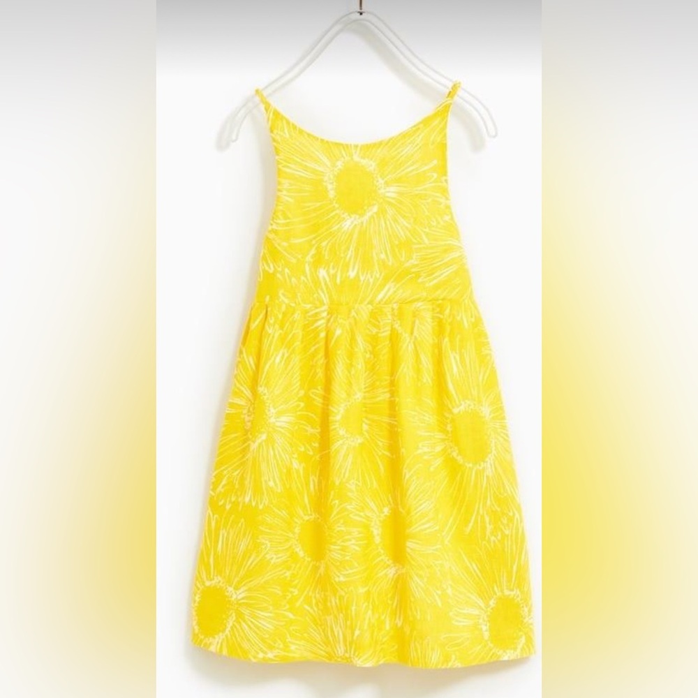 Sunshine Yellow Floral Kids Dress